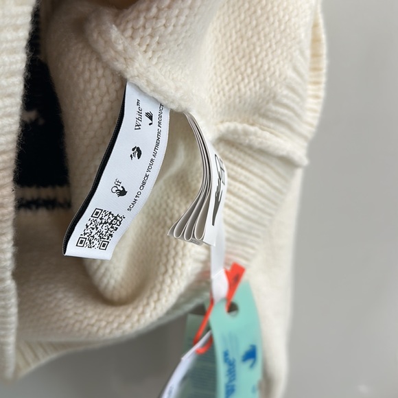 NWT Off-White Logo Intarsia Long-Sleeved Jumper - Picture 11 of 17